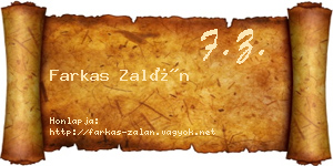 Farkas Zalán névjegykártya